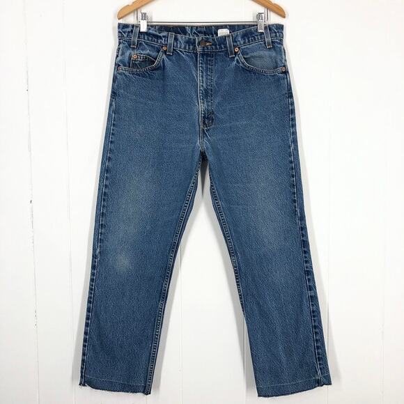 Levis 505 Jeans VTG 90s Orange Tab Relaxed Fit Straight Leg Distressed Waist 33 - Picture 2 of 16